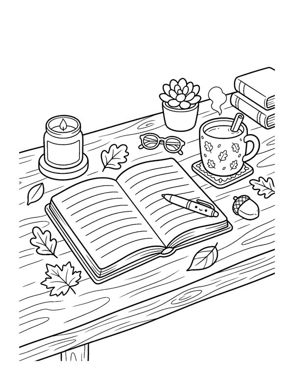 Cozy Thanksgiving Coloring Pages for Adults & Teens page 7