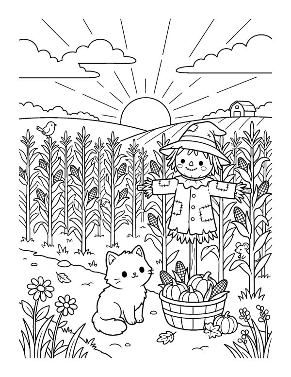 Cozy Thanksgiving Coloring Pages for Adults & Teens page 12