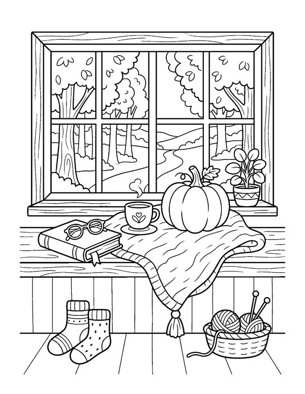 Cozy Thanksgiving Coloring Pages for Adults & Teens page 18