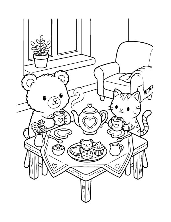 20 Cute Valentine & Love Coloring Pages for Adults & Teens page 4