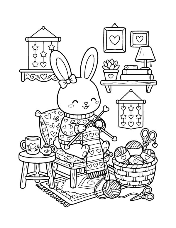 20 Cute Valentine & Love Coloring Pages for Adults & Teens page 9