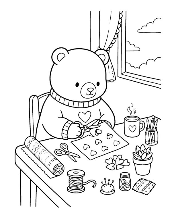 20 Cute Valentine & Love Coloring Pages for Adults & Teens page 13