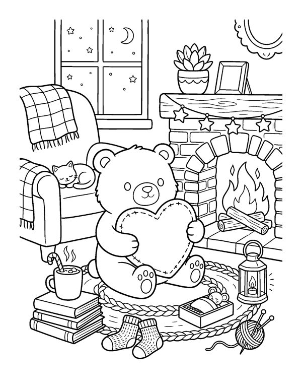 20 Cute Valentine & Love Coloring Pages for Adults & Teens page 20