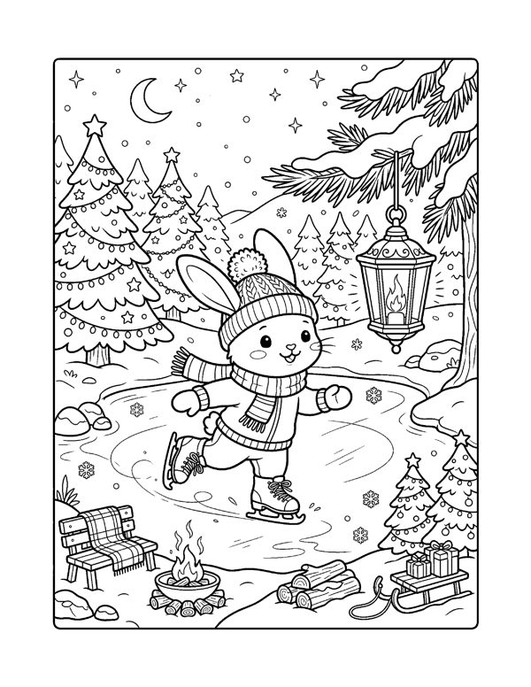 Cozy Winter Coloring Pages for Adults & Teens page 4