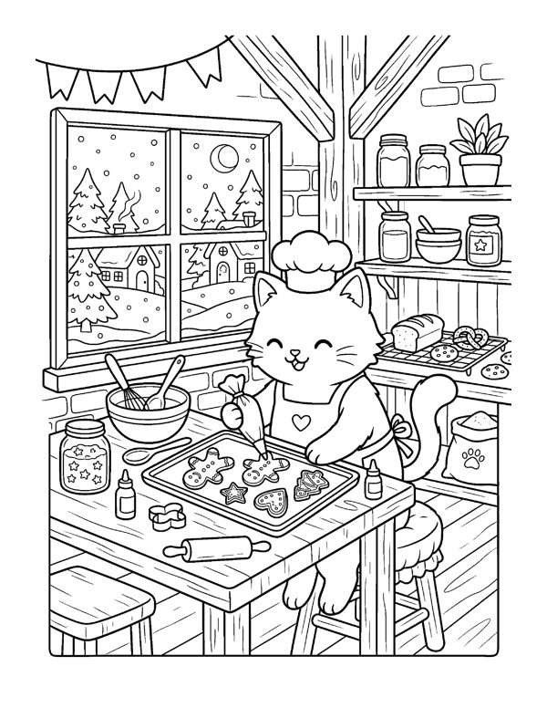 Cozy Winter Coloring Pages for Adults & Teens page 5