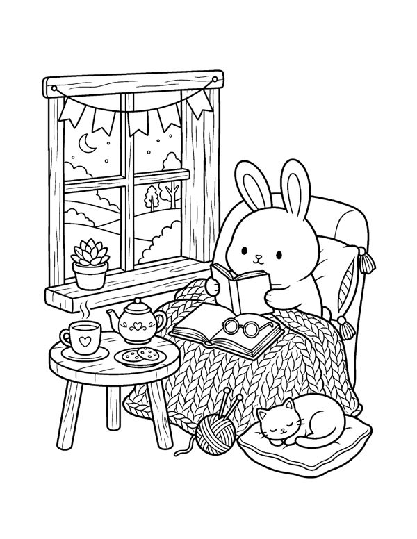 Cozy Winter Coloring Pages for Adults & Teens page 7