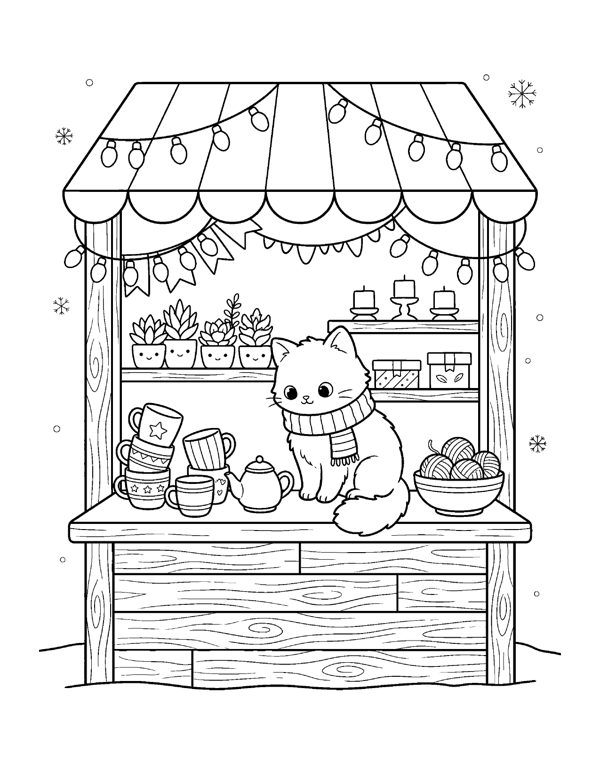 Cozy Winter Coloring Pages for Adults & Teens page 9