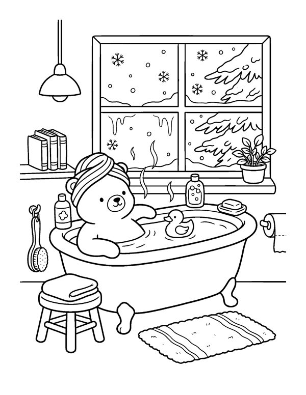 Cozy Winter Coloring Pages for Adults & Teens page 10