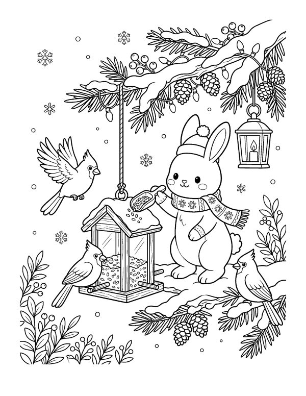 Cozy Winter Coloring Pages for Adults & Teens page 11