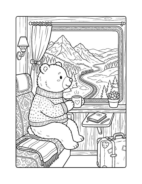 Cozy Winter Coloring Pages for Adults & Teens page 13