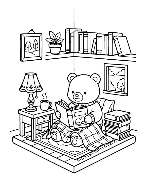 Cozy Winter Coloring Pages for Adults & Teens page 15