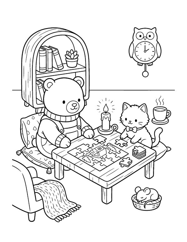 Cozy Winter Coloring Pages for Adults & Teens page 17