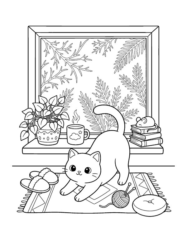 Cozy Winter Coloring Pages for Adults & Teens page 18