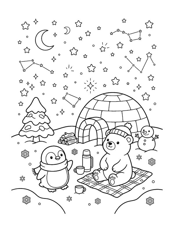 Cozy Winter Coloring Pages for Adults & Teens page 19