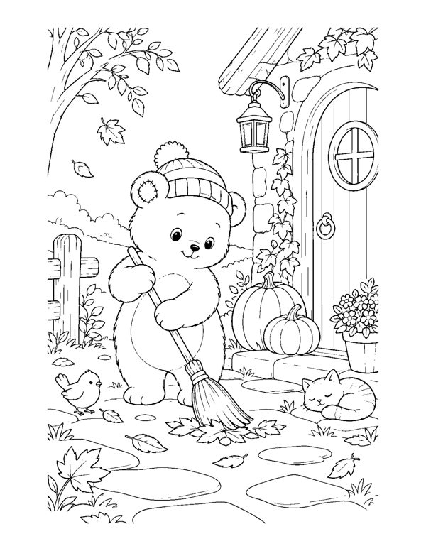 Cozy Witch Coloring Pages page 15