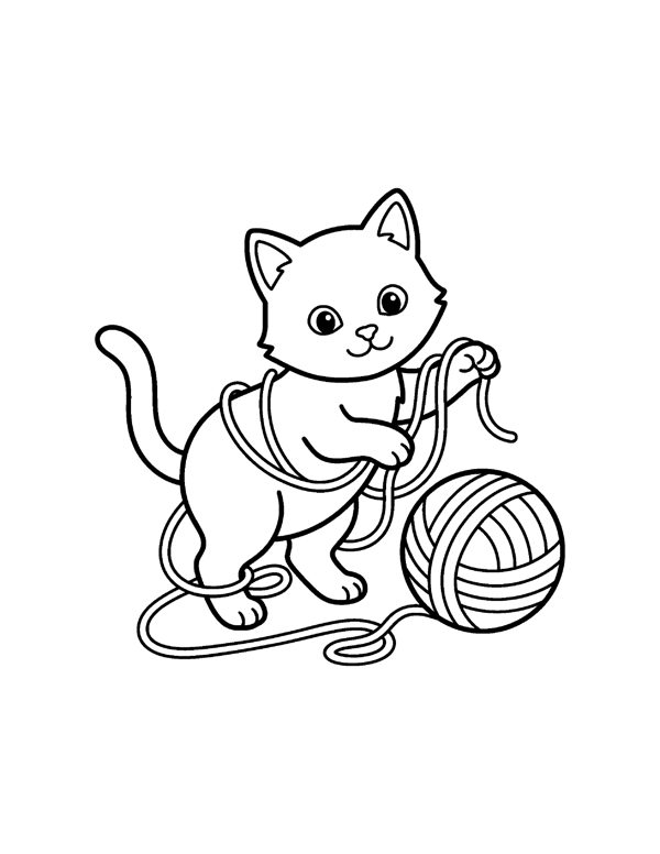 Cute Animal Coloring Pages for Kids page 2