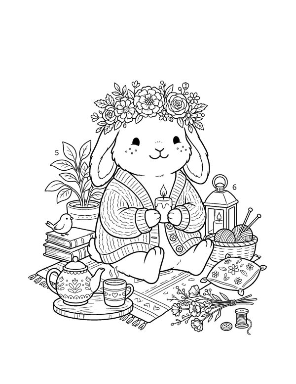 Cozy Day of the Dead Coloring Pages page 12