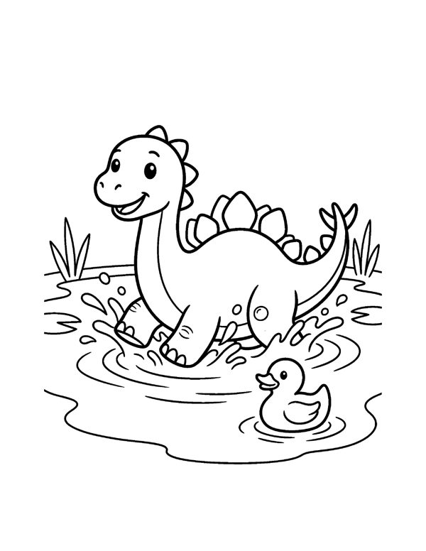 Dinosaur Coloring Pages for Kids page 16