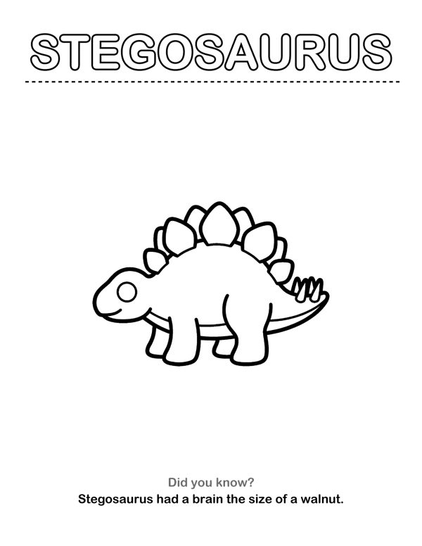 Dinosaur Coloring Pages with Name Tracing & Facts (Ages 3-5) page 3