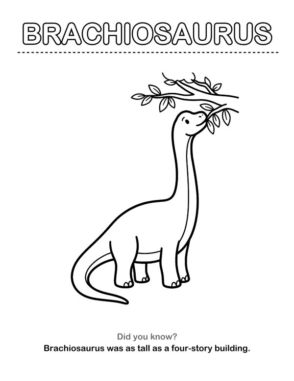 Dinosaur Coloring Pages with Name Tracing & Facts (Ages 3-5) page 4