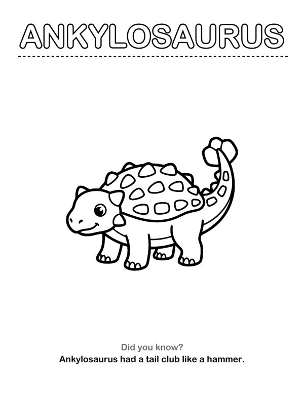 Dinosaur Coloring Pages with Name Tracing & Facts (Ages 3-5) page 7