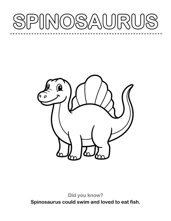 Dinosaur Coloring Pages with Name Tracing & Facts (Ages 3-5) page 8