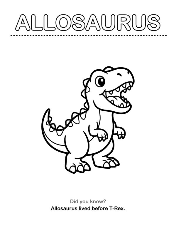 Dinosaur Coloring Pages with Name Tracing & Facts (Ages 3-5) page 12