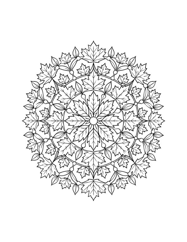 Fall Mandala Coloring Pages for Adults free sample