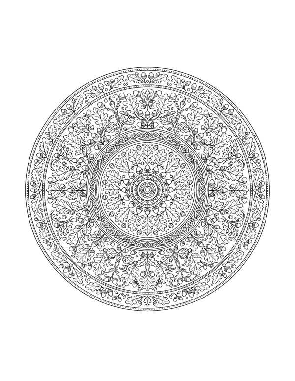 Fall Mandala Coloring Pages for Adults page 3