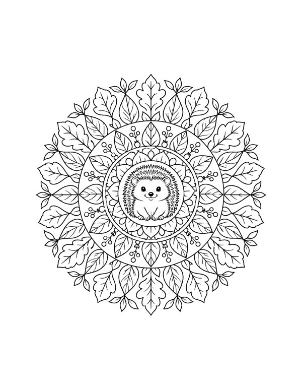 Fall Mandala Coloring Pages for Adults page 10