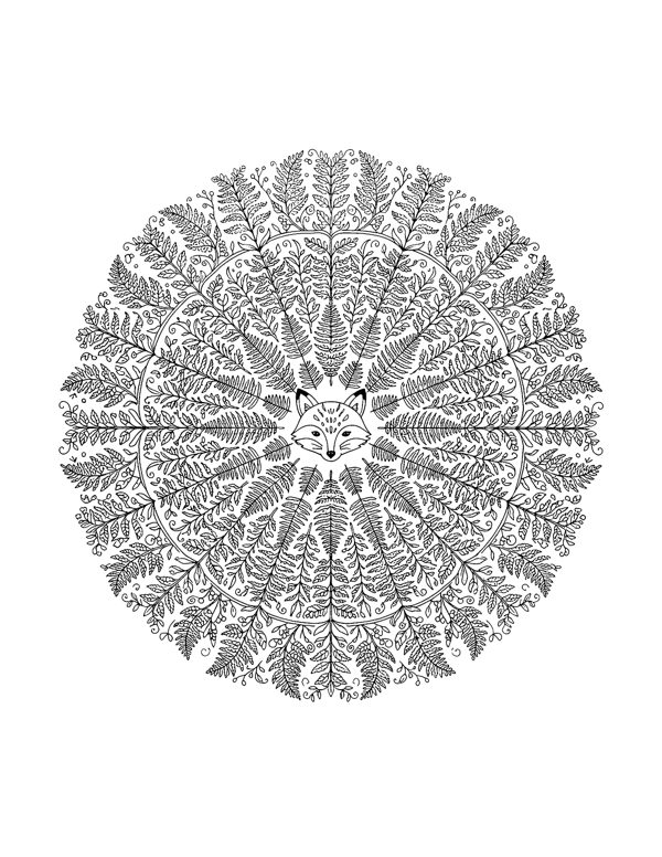 Fox Mandala Coloring Page - Fall Mandala Coloring Pages