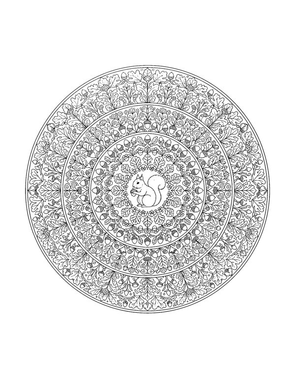 Fall Mandala Coloring Pages for Adults page 16