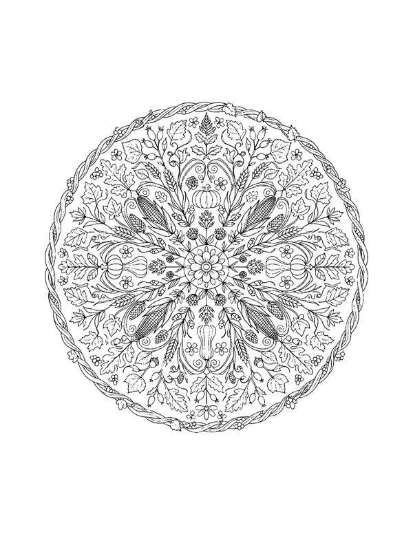 Fall Mandala Coloring Pages for Adults page 20