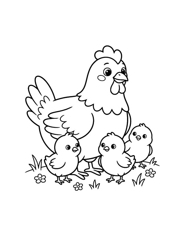 Farm Animals Coloring Pages for Kids page 6