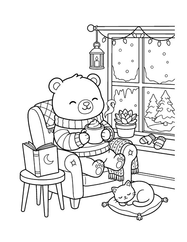 Free Cozy Coloring Pages for Adults & Teens free sample