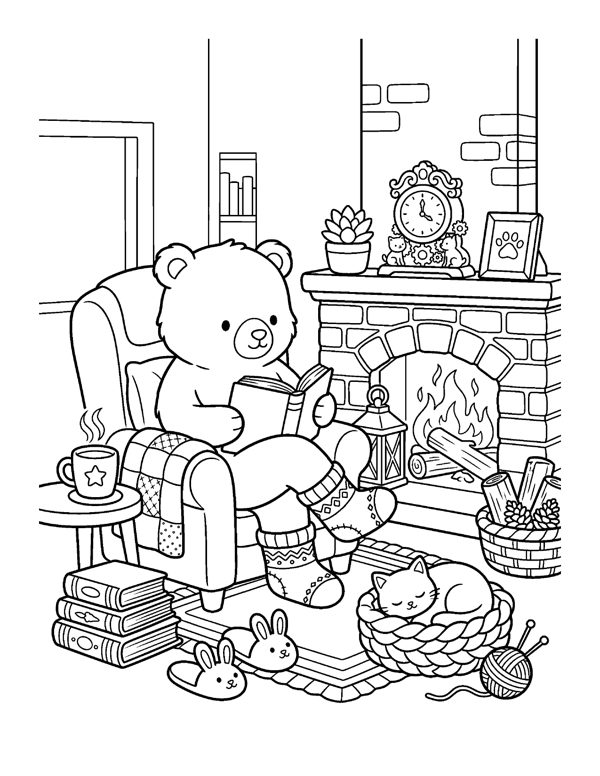 Free Cozy Coloring Pages for Adults & Teens free sample