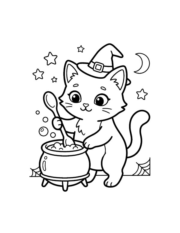 Halloween Coloring Pages for Kids - Set 2 page 6