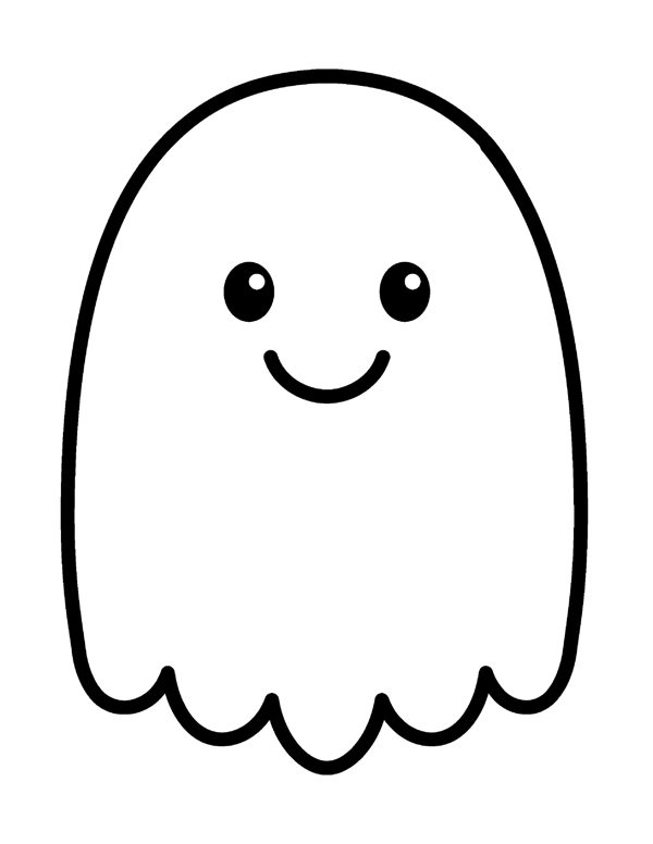 Ghost Round Coloring Page - Halloween Coloring Pages