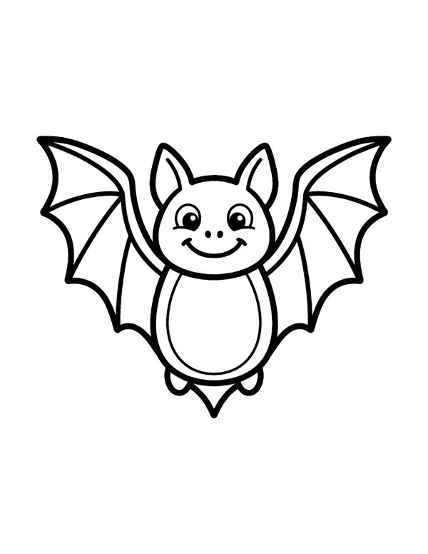Bat Wings Open Coloring Page - Halloween Coloring Pages