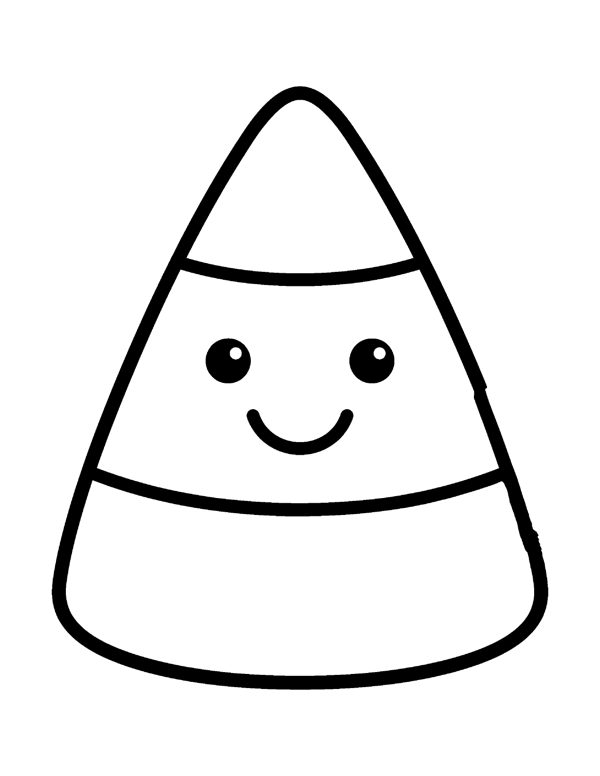 Candy Corn One Coloring Page - Halloween Coloring Pages