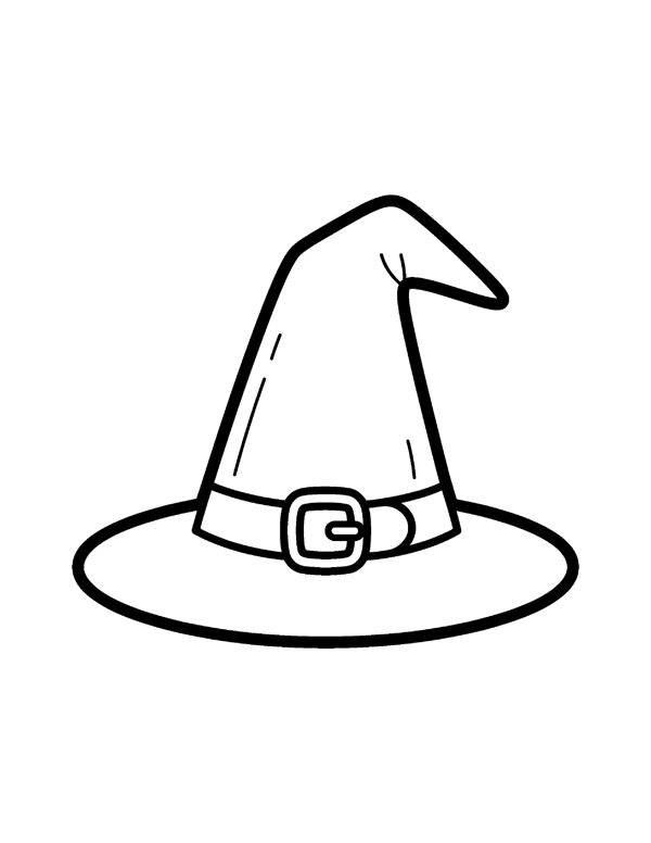Witch Hat One Coloring Page - Halloween Coloring Pages
