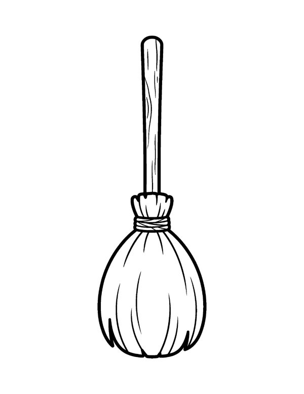 Broom Simple Coloring Page - Halloween Coloring Pages