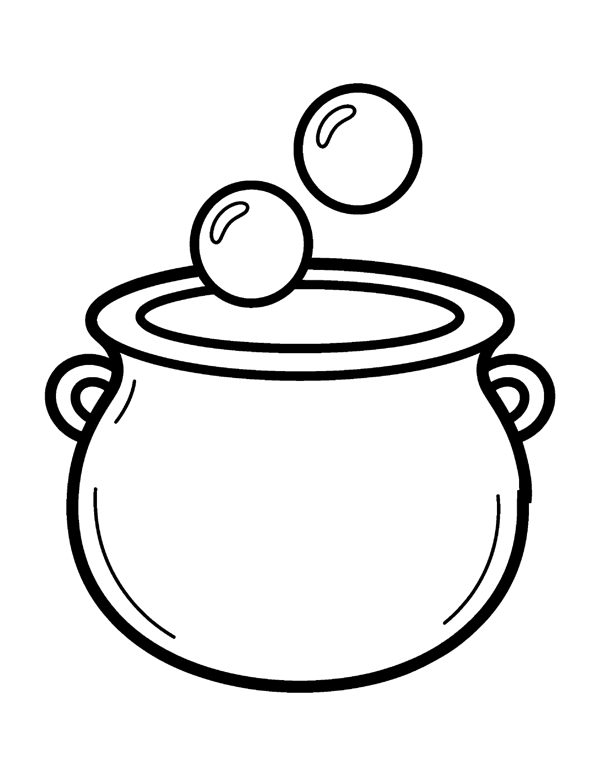 Cauldron One Coloring Page - Halloween Coloring Pages