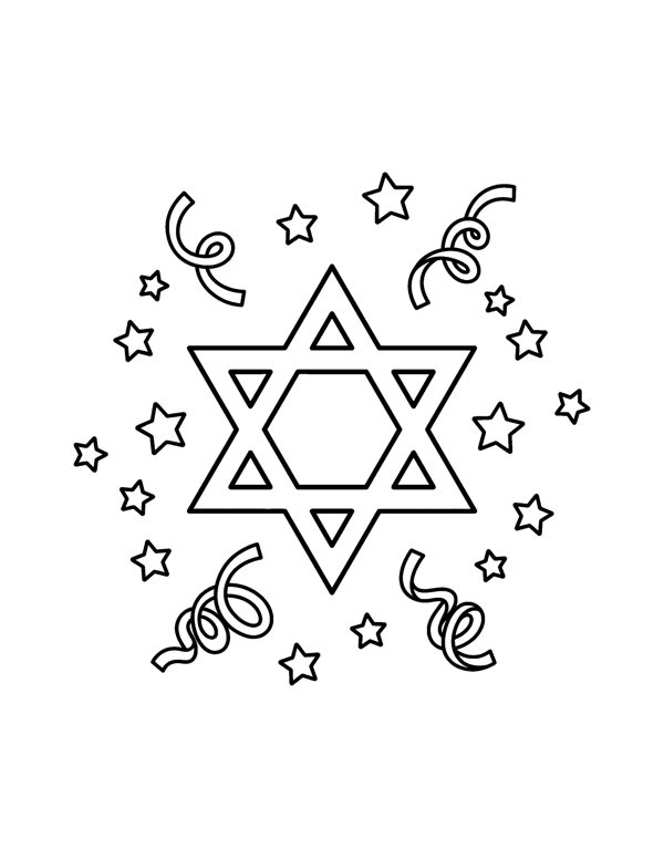 Star Of David Coloring Page - Hanukkah Coloring Pages