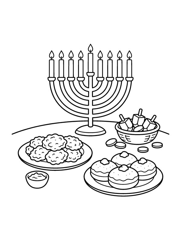 Hanukkah Coloring Pages for Kids page 16