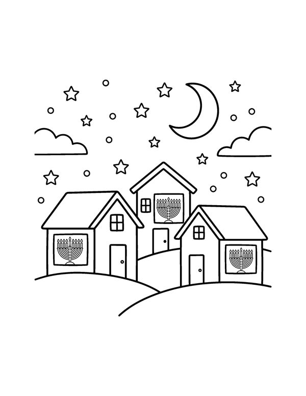 Hanukkah Coloring Pages for Kids page 19