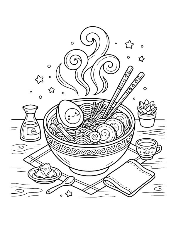 Kawaii Food Coloring Pages for Teens & Kids page 4