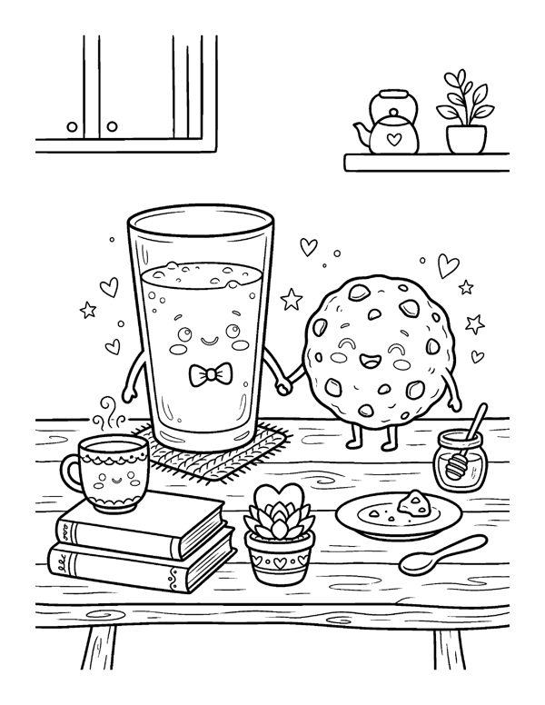Kawaii Food Coloring Pages for Teens & Kids page 11
