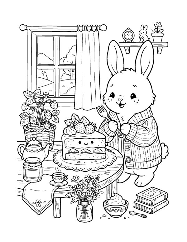 Kawaii Food Coloring Pages for Teens & Kids page 14