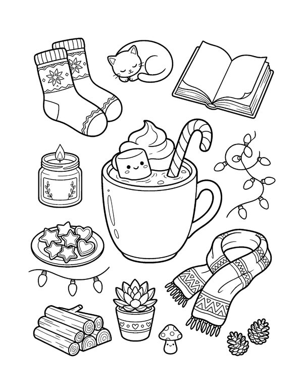 Kawaii Food Coloring Pages for Teens & Kids page 15